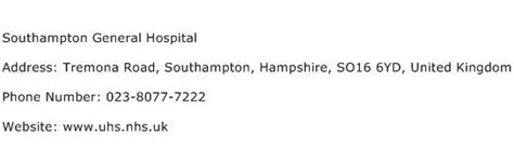 southampton hospital contact number
